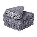 Buff Detail Microfiber Car Towels (16"x 16") | 400 GSM | 80/20 Blend | Tagless | Soft Satin Piped Edges | All-Purpose Auto Detailing - Wax, Buff, Polish, Wash, Dry | 6 Pack (Gray)