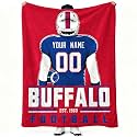 Buffalo Throw Blanket Personalized Name and Number Gifts for Men Women Kids Flannel Tapestry