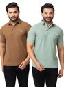 BUFFARO Solid Men Polo Neck Brown Green
