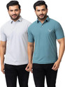 BUFFARO Solid Men Polo Neck Grey Green