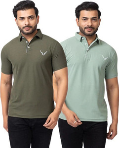 BUFFARO Solid Men Polo Neck Multicolor T-Shirt