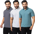 BUFFARO Solid Men Polo Neck Multicolor T-Shirt