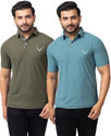 BUFFARO Solid Men Polo Neck Multicolor T-Shirt