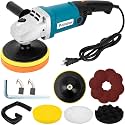 Buffer Polisher, Car Buffers and Polishers Kit, 1600W 7 Inch/6 Inch Rotary Buffer Polisher Waxer, 6 Variable Speed 600-3000 RPM with Grip, Polisher for Car Detailing, Polishing, Waxing