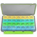 BUG HULL Monthly Pill Organizer, Moisture-Proof Large 28 Days Pill Box with Removable 4 Weeks Pill Case Rows, Medicine Pills Organizers, Travel Pill Organizer with One Month Pill Container-Grey