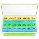 BUG HULL Monthly Pill Organizer, Moisture-Proof Large 28 Days Pill Box with Removable 4 Weeks Pill Case Rows, Medicine Pill Organizer, Travel Pills Organizer with One Month Pill Container for Vitamin