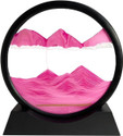Buganda 360 Rotating Moving Sand Art Glass Frame for Home & Office Table Decor Showpiece Decorative Showpiece  -  5 cm (Glass, Pink)