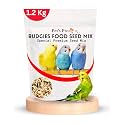 Buggies Food Seed Mix (1.2 KG) | Birds Food | Nutritional Millets Food for Budgies | Love Birds | Cockatiels | Sparrows | Special Mix 10+ Vital Grains with Minerals (Seed Mix 1200g)
