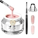 Builder Gel for Nails, 30g Nude Pink Sculpting Gel with Brush &amp; 20 Forms, HEMA-Free Hard Builder for Extensions, Apex Building &amp; Strengthening, UV/LED Cure