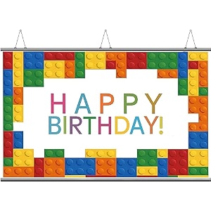 building blocks birthday party decorations banner colorful building blocks backdrop kids birthday photography building blocks theme