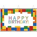Building Blocks Birthday Party Decorations Banner Colorful Building Blocks Backdrop Kids Birthday Photography Building Blocks Theme
