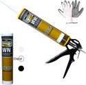 Buildingshop X Wacker WN Silicon Glue Sealant and Gap Filler Windows, Tiles (WN Kit, White) Crack Filler (300 ml)