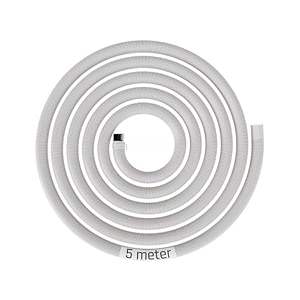 buildskill semi-automatic washing machine drain pipe 5 meters  in-built anti-slip hook  leakproof solid built  flexible design  5-8kg washing machine pipe outlet drain pack of 1- white