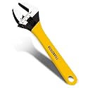 BUILDSKILL ADJ10DSL Adjustable Wrench/Spanner | Made With Heat Treated Carbon Steel | Rust Proof Phosphate Coating | Tapered Jaw Design | Laser Printed Scale | Comfortable Grip | 10 inches (Yellow)