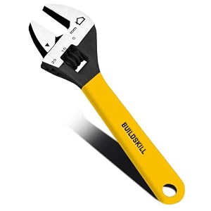 buildskill adj6dsl adjustable wrenchspanner made with heat treated carbon steel phospate coating tapered jaw design laser printed scale comfortable grip 634 150mm black
