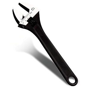 buildskill 8-inch adjustable wrench with precision knurl adjusting laser-etched jaw scale anti-corrosion finish impact amp torque spanner capability phosphate finish black pack of 2