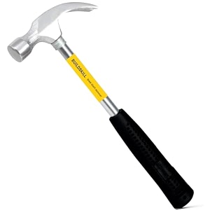 buildskill steel shaft hammer 8 oz - forged steel head for superior strength amp durability - carpenter tools for wood work home and professional 2 in 1 combination claw amp flat head pack of 5