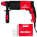 Buildskill BGBH20RE Rotary Hammer Drill Machine 800W,20MM, 850RPM,3 Functions: Drill, Rotary &amp; Chisel with 3 SDS Drill Bits, (RED)