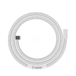 buildskill 2 meter semi-automatic washing machine pipe inlet  easy install soft pvc material  5-8kg washing machine water inlet pipe  leak-free flexible design rubber interface pack of 1-white