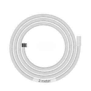 buildskill semi-automatic washing machine pipe inlet 3 meters  easy install soft pvc material  5-8kg washing machine water inlet pipe  leak-free flexible design rubber interface pack of 1-white