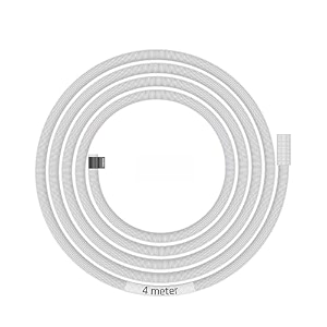buildskill semi-automatic washing machine pipe inlet 4 meters  easy install soft pvc material  5-8kg washing machine water inlet pipe  leak-free flexible design rubber interface pack of 1-white