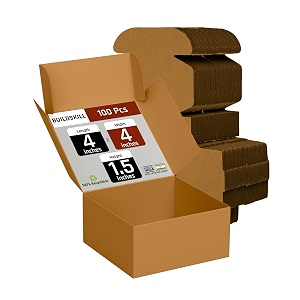 mailer box 4x4x15 pack of 100 brown