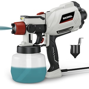 buildskill paint sprayer with led light  1200ml large tank  600w copper motor with 32000rpm speed  heat sink  copper alloy nozzle  3 patterns paint spray machine for home diy amp professional use