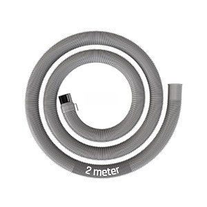 buildskill semi-automatic washing machine drain pipe 15 meters  in-built anti-slip hook  leakproof solid built  flexible design  5-8kg washing machine pipe outlet drain pack of 1- white