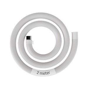 buildskill semi-automatic washing machine drain pipe 2 meters  in-built anti-slip hook  leakproof solid built  flexible design  5-8kg washing machine pipe outlet drain pack of 1- white
