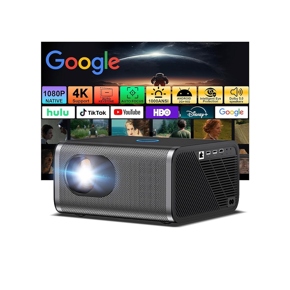 [Built-in Apps & Native 1080P] Smart Projector with WiFi and Bluetooth ...