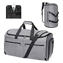 Bukere Carry on Garment Bag for Travel, Convertible Travel Duffel Suit Bag with Backpack Straps, Shoe Compartment, 3 in 1 Weekender Suit Bag for Men Women