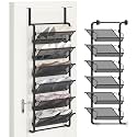 BUKFEN 6 Tier Adjustable Metal Shoe Rack, Door & Wall Mount Organizer