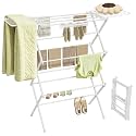 BUKFEN Expandable Clothes Drying Rack with Hook Bar, 3-Tier, Camping