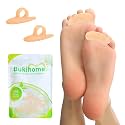 Bukihome Hammertoe Corrector Gel Toe Straighteners - 12 pcs Support Crest for Women &amp; Men - Realign Bent, Crooked, Curled, Claw, Hammer Toes - Beige,Single Loop