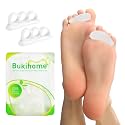 Bukihome Hammertoe Corrector Gel Toe Straighteners - 12 pcs Support Crest for Women &amp; Men - Realign Bent, Crooked, Curled, Claw, Hammer Toes - White,Three Loop