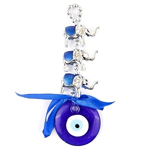 buko feng shui lucky eye hanging ornaments amp charms helps with luck and protection from evil spirit comes with decorative blue charms beads amp bells 3-elephat_small-dsic