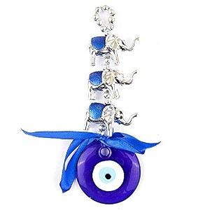 buko feng shui lucky eye hanging ornaments amp charms helps with luck and protection from evil spirit comes with decorative blue charms beads amp bells 3-elephat_small-dsic