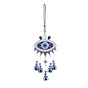 Buko Feng Shui Lucky Eye Hanging Ornaments &amp; Charms Helps with Luck and Protection from Evil Spirit Comes with Decorative Blue Charms, Beads &amp; Bells. (LUCKYEYE_LY_Big-Eyelid_Blue-Bells)