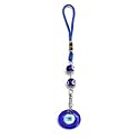 Buko Feng Shui Lucky Eye Hanging Ornaments &amp; Charms Helps with Luck and Protection from Evil Spirit Comes with Decorative Blue Charms, Beads &amp; Bells. (LUCKYEYE_Big-Glass_DISC)