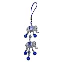 Buko Feng Shui Lucky Eye Hanging Ornaments &amp; Charms Helps with Luck and Protection from Evil Spirit Comes with Decorative Blue Charms, Beads &amp; Bells. (Two Elephant)