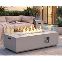 BULEXYARD 42" Rectangle Outdoor Propane Fire Pit, Natural Gas Fireplace
