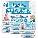 Bulk 540 Wipes – 60 Count (Pack of 9) De-Chlorinated Pure Water Baby Wipes | Gentle Unscented Wipes for Sensitive Skin | 99.9% Pure Water Based | Alcohol-Free, Paraben-Free | Soft & Thick