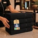 Bulk 72-Pack Professional Salon Spa &amp; Wellness Towels, 16" x 27", Black