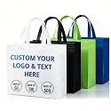 Bulk Custom Non-Woven Tote Bags, Business Logo Reusable Bags for Corporate Gifts, Company Events