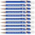 Bulk Custom Pens Personalized, Customized Pens with Name/Logo on Both Sides Gifts, Black Ink Engraved Ballpoint with Stylus, Ideal for Business, Birthday, Party, Wedding, School, Metal Material