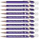 Bulk Custom Pens Personalized, Customized Pens with Name/Logo on Both Sides Gifts, Black Ink Engraved Ballpoint with Stylus, Ideal for Business, Birthday, Party, Wedding, School, Metal Material