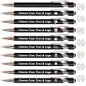Bulk Custom Pens Personalized, Customized Pens with Name/Logo on Both Sides Gifts, Black Ink Engraved Ballpoint with Stylus, Ideal for Business, Birthday, Party, Wedding, School, Metal Material