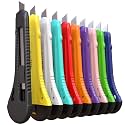 Bulk Utility Knives, Retractable Box Cutter for Cartons, Cardboard and Boxes, 18mm Wider Razor Sharp Blade, Smooth Mechanism, Perfect for Office and Home Use, 400 Pack, Mix Color