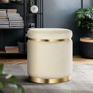luxurious sitting stool with footrest for living room and bedroom storeage bench 7