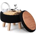 Luxurious Sitting Stool with Footrest for Living Room and Bedroom Storeage Bench (14)